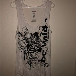 Zebra “be wild” tank top